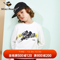 minipeace男童卫衣白色圆领套头卡通上衣儿童外套春装新款