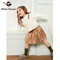 minipeace女童套装上衣+短裙时髦洋气儿童套装春秋装新款
