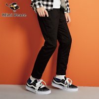 Mini Peace太平鸟童装男童裤装加绒棉混纺布修身儿童保暖长裤中腰冬装休闲裤子