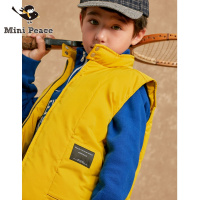 太平鸟男童马甲小立领樱花外套秋冬装新款