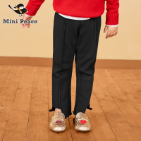 minipeace太平鸟童装女童长裤不规则裤脚儿童喇叭裤春秋装新款