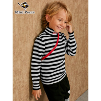 高领男童毛线衫条纹儿童针织衫打底毛衣潮款minipeace太平鸟童装