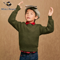 太平鸟童装男童圆领毛衣毛衫线套衫轻复古祖母绿秋冬装新款
