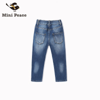 minipeace太平鸟童装男童春季牛仔裤儿童磨破设计休闲修身裤