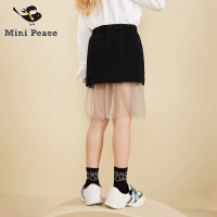 minipeace太平鸟童装女童短裙半身裙洋气拼接纱春季公主裙休闲混纺其他