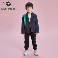 minipeace太平鸟童装男童条纹洋气小西装便服晶莹条纹外套春秋装