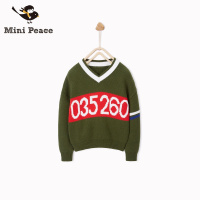 minipeace太平鸟童装男童春季V领毛衣针织衫撞色设计春秋款
