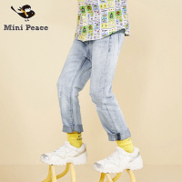 minipeace太平鸟童装男童牛仔裤儿童破洞设计洋气休闲裤春季