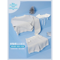 minipeace太平鸟童装冰雪奇缘系列灰色女童短裤套装春季新款洋气