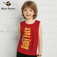 太平鸟童装男童无袖背心趣味字母泡泡印儿童上衣潮夏装新款