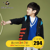 minipeace男童外套工装多口袋中长款风衣儿童潮装秋装新款