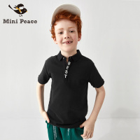太平鸟童装男童POLO衫短袖黑白撞色儿童翻领T恤夏装新款