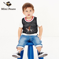 minipeace太平童装男童幼童T恤短袖两件套运动风宝宝上衣夏装新款