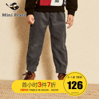 minipeace太平鸟童装男童灯芯绒休闲裤贴布收脚长裤2019春季
