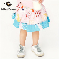 minipeace太平鸟童装幼童短裙撞色字母印花宝宝裙子女童夏装新款
