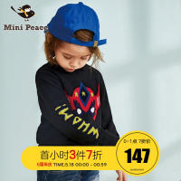 minipeace太平鸟童装男童毛衣黑色圆领套头针织衫春装新款