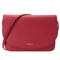 FURLA芙拉2017女款AURORA系列红色牛皮简约轻奢单肩斜挎包