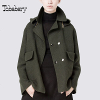 tobebery2018新款秋冬呢子大衣秋季短款连帽加厚宽松毛呢外套上衣