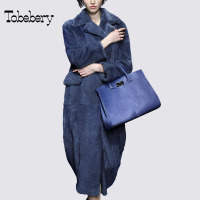 tobebery2018冬季新款宽松呢子大衣长款过膝毛呢外套女加厚保暖潮