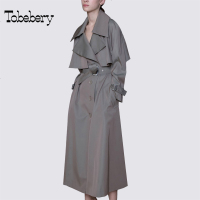 tobebery2018新款风衣女中长款收腰显瘦宽松时尚气质过膝薄外套