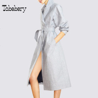tobebery风衣女中长款过膝2018秋季新款欧货名媛显瘦薄款初秋外套
