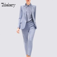 tobebery职业小西装套装女装2018秋季新款时尚气质OL西服两件套女