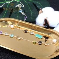 ANATOLIA方解石托帕石紫水晶茶晶橄榄石淡水珍珠黄水晶项链纯手作