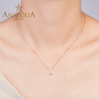 ANATOLIA土耳其蓝眼睛郁金香项链首饰纯银镀白金玫瑰金吊坠锁骨链