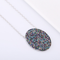 ANATOLIA蓝眼睛项链女款锆石绿松石宝石吊坠s925银镀白金首饰品