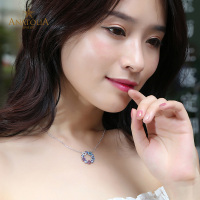 ANATOLIA土耳其蓝眼睛恶魔之眼项链纯银s925镀白金吊坠锁骨链新款