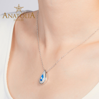 ANATOLIAs925纯银镀金锆石锁骨链女个性土耳其蓝眼睛项链恶魔之眼