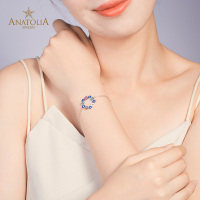 ANATOLIA土耳其蓝眼睛恶魔之眼手链纯银925镀白金简约大方新款