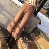 谜秀休闲裤女春秋装2018新款韩版宽松chic阔腿裤长款呢子裤子春潮