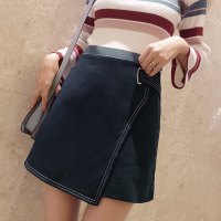 谜秀chic早秋半身裙女2018秋装新款显瘦不规则A字短款裙子春秋潮