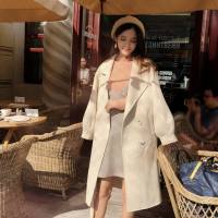 谜秀双面呢毛呢外套女2018秋装新款韩版chic中长款呢子大衣秋冬