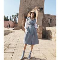 谜秀风衣女中长款秋装2018新款韩版修身设计感通勤早秋chic外套潮