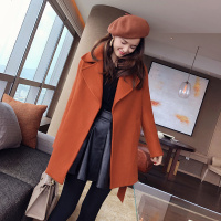 谜秀毛呢外套女中长款2018秋冬新款韩版修身小个子呢子外套女