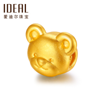 IDEAL爱迪尔珠宝 黄金3D硬金转运珠999足金3d硬金卡通可爱小熊先生千足金招财转运珠手串吊坠女款HJ136 约1g