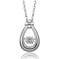 IDEAL爱迪尔珠宝18k金白水滴钻石吊坠女专柜正品动砖石钻石项链花朵钻石锁骨链四叶草钻石毛衣链单钻挂坠G07751