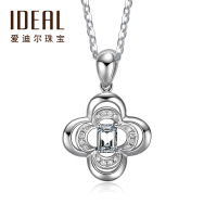IDEAL爱迪尔珠宝一生一心系列四叶草钻石吊坠女18k金项链 FG00009