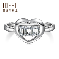 IDEAL爱迪尔珠宝一生一心系列真钻石戒指钻戒女士正品求婚 FT00004