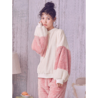 歌瑞尔珊瑚绒睡衣女加厚保暖法兰绒家居服女士秋冬季套装HWH18049