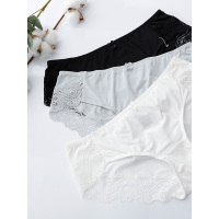 歌瑞尔新款舒适甜美蕾丝性感女士中腰内裤组合【3条装】19040BM