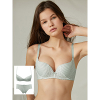 歌瑞尔性感小胸聚拢舒适无钢圈少女内衣套装【文胸+内裤】190092A