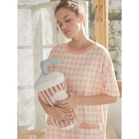 歌瑞尔甜美可爱睡裙时尚格子舒适可外穿女士睡衣家居服19063HD