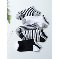 歌瑞尔新款甜美条纹时尚混搭男士短筒袜子组合【5双装】19018FT