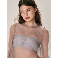 歌瑞尔性感半杯小胸聚拢少女内衣无钢圈防走光抹胸式文胸190119A