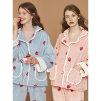 歌瑞尔新款冬季舒适法兰绒睡衣甜美女士长袖家居服套装19023HH