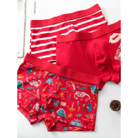 歌瑞尔秋冬红色本命年平角裤男士内裤组合【3条装】20003BW