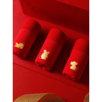 歌瑞尔鼠年红色本命年平角裤男士内裤组合【3条装】20001BW